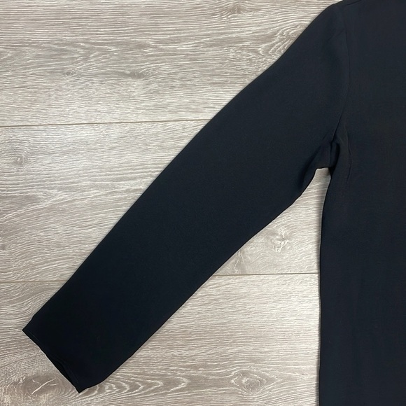 Adrienne Vittadini Long Sleeve Chiffon Blouse Black with White Trim M - Picture 5 of 16